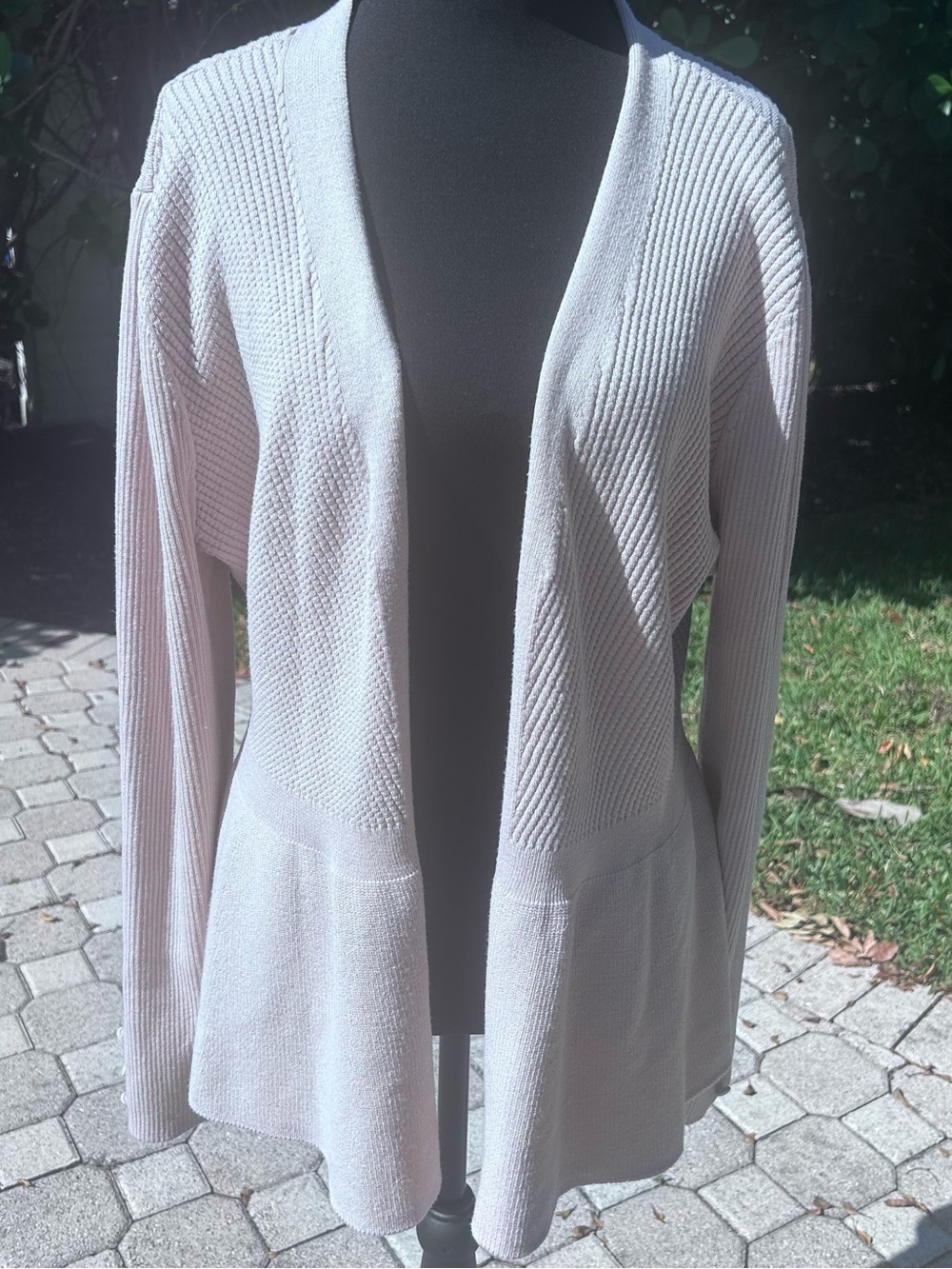 Verve Ami Light Pink Open-Front Knit Cardigan